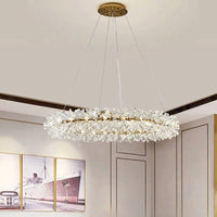 Modern luxury round crystal pendant chandelier