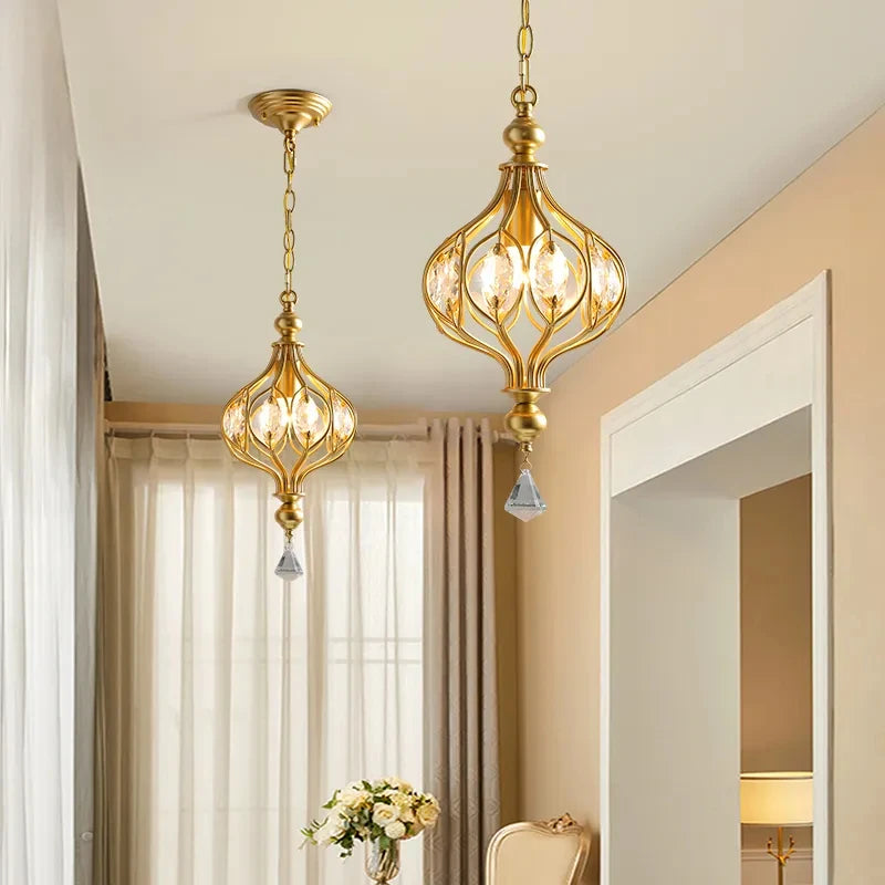 retro crystal pendant light for elegant interior decoration - vue 4 sur 7
