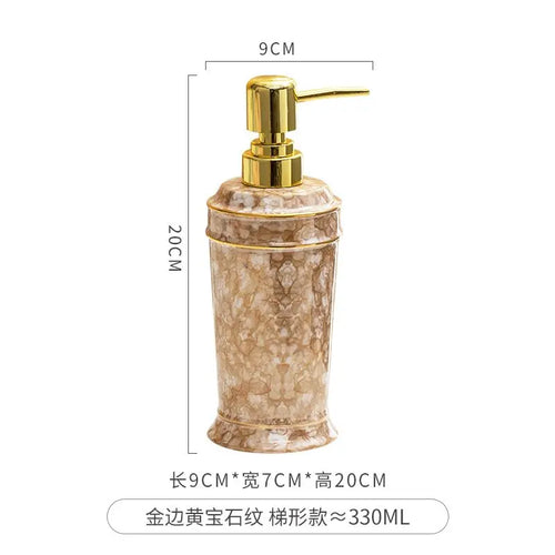 ceramic soap dispenser for shower gel and disinfectant