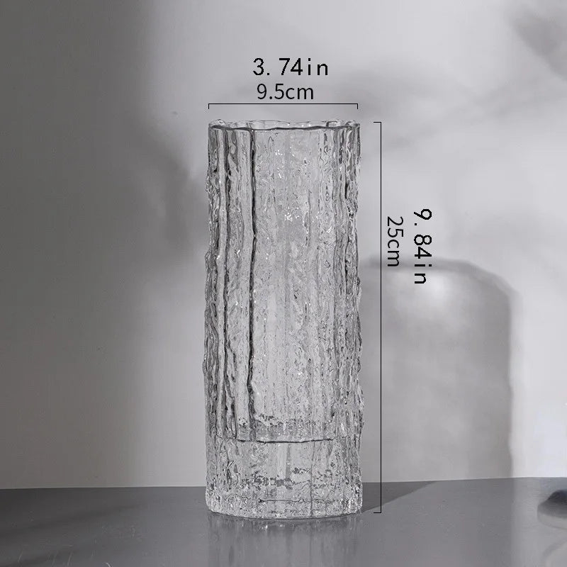 clear glass vase for decorative flower arrangement