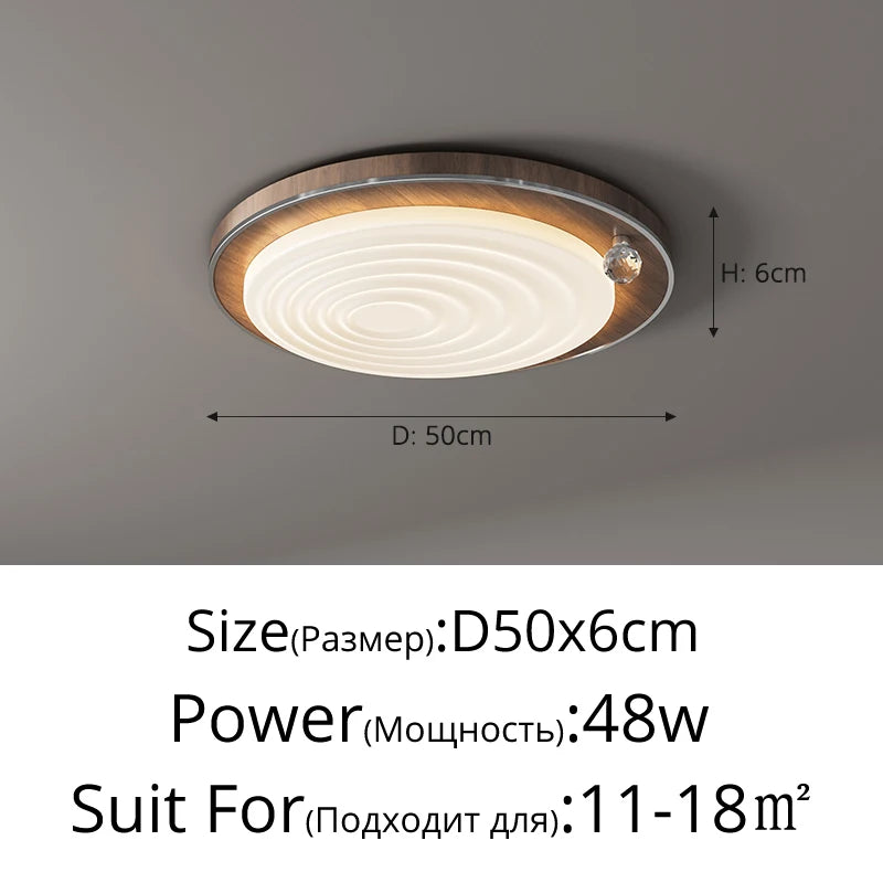 Elegant retro medieval-style wooden LED ceiling light - vue 11 sur 12