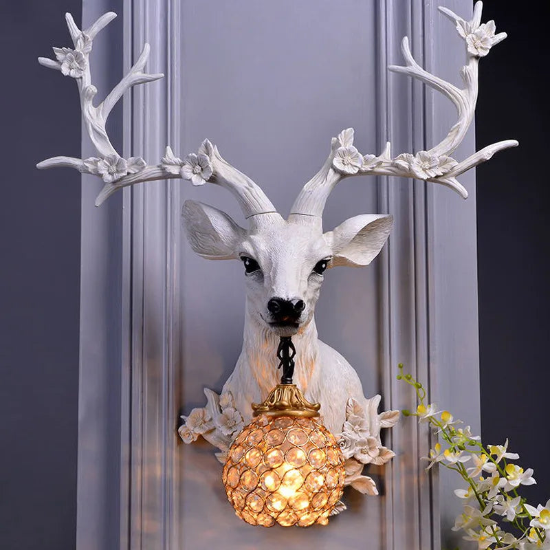 Resin deer design wall light for modern interior decor