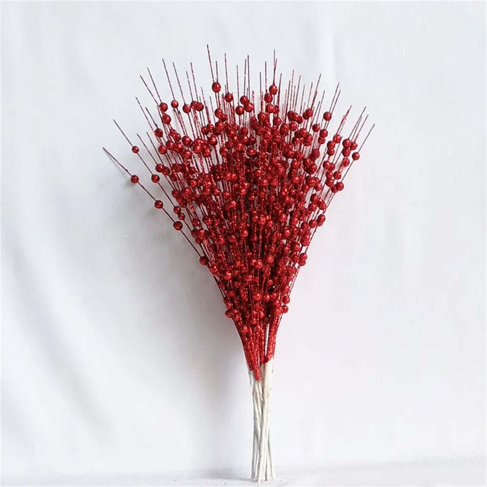 Festive New Year 2024 decoration with sparkling berries and flowers