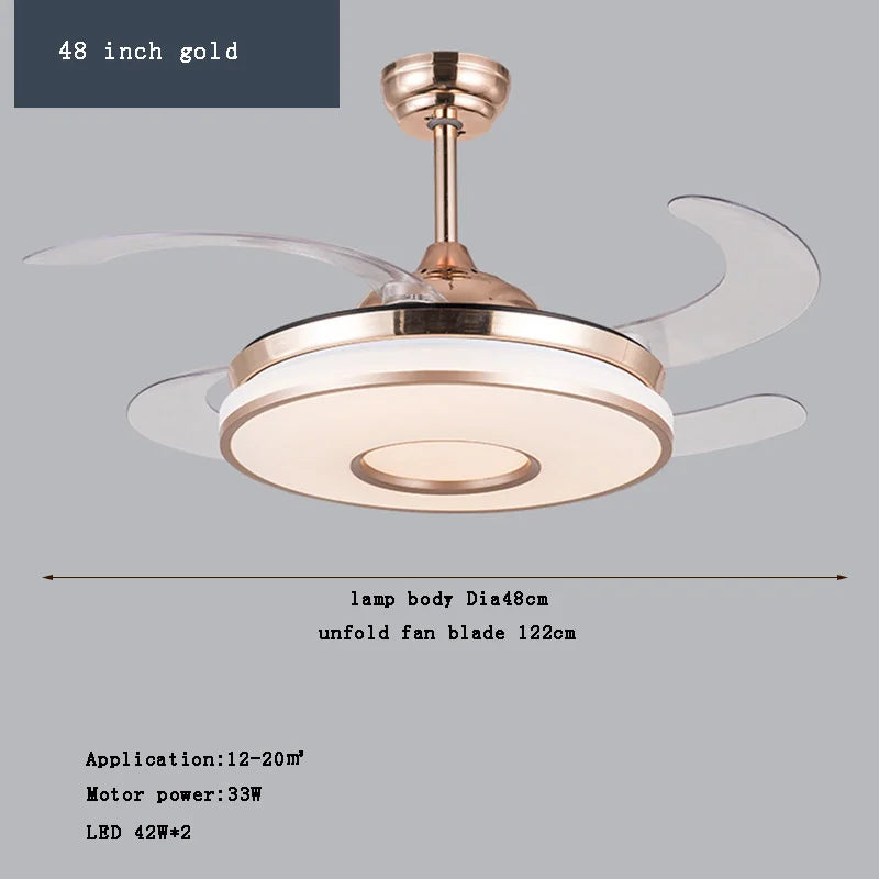 plafonnier led intelligent à pales rétractables design moderne - vue 9 sur 19
