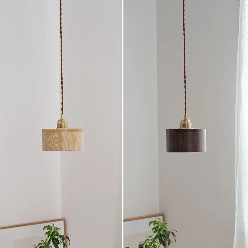 Modern Nordic design wooden LED pendant light