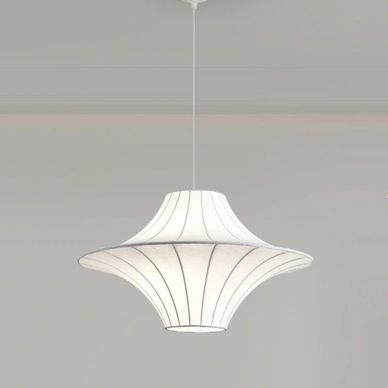 Wabi sabi design silk pendant light for interior decor - vue 5 sur 8