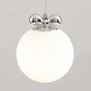 Milky white glass pendant light with bowtie Bauhaus LED