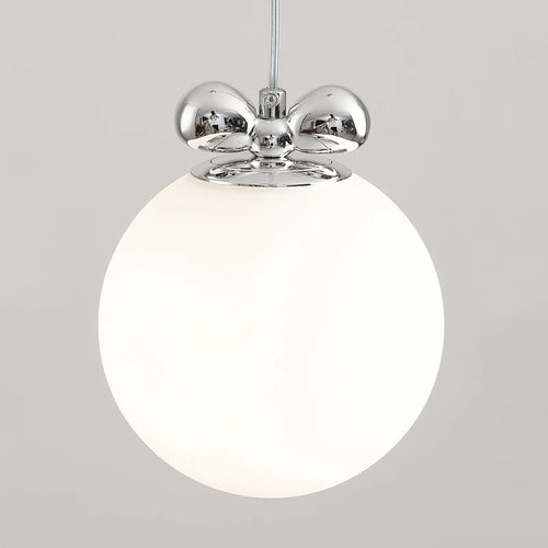 Milky white glass pendant light with bowtie Bauhaus LED - vue 7 sur 7