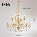 Modern gold chandelier with LED tube lighting and crystal