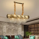 modern crystal chandelier with tassels and stainless steel