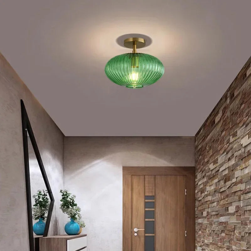 Nordic glass LED ceiling light minimalist bathroom balcony bedroom entrance indoor lighting