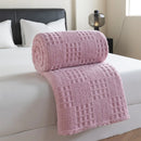 Soft waffle jacquard flannel throw blanket for home use