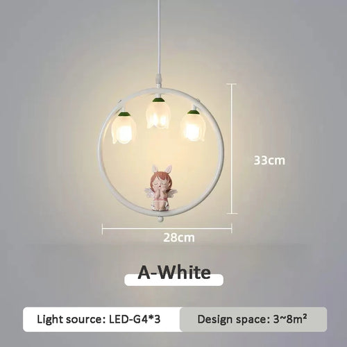 Cute pendant light for modern little girl's bedroom - vue 11 sur 12