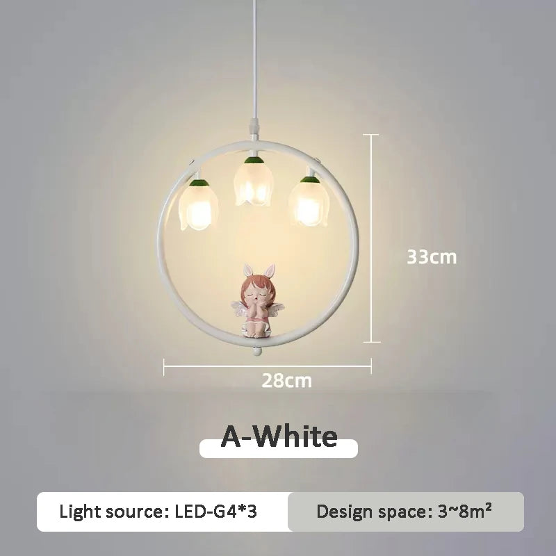 Cute pendant light for modern little girl's bedroom - vue 10 sur 12