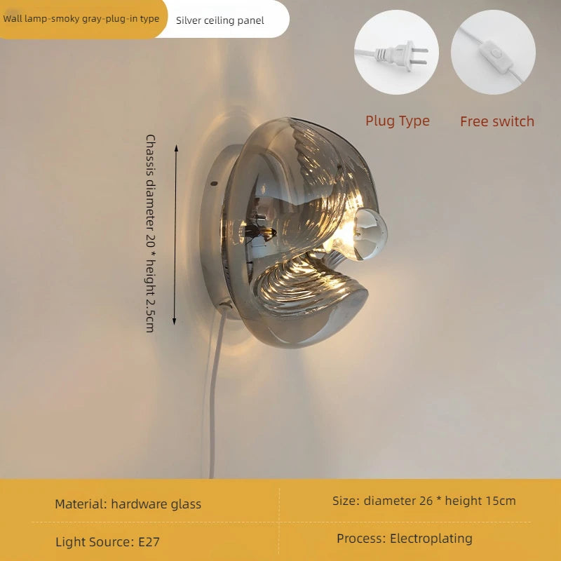 Modern glass wall light for interior decoration and lighting - vue 4 sur 11