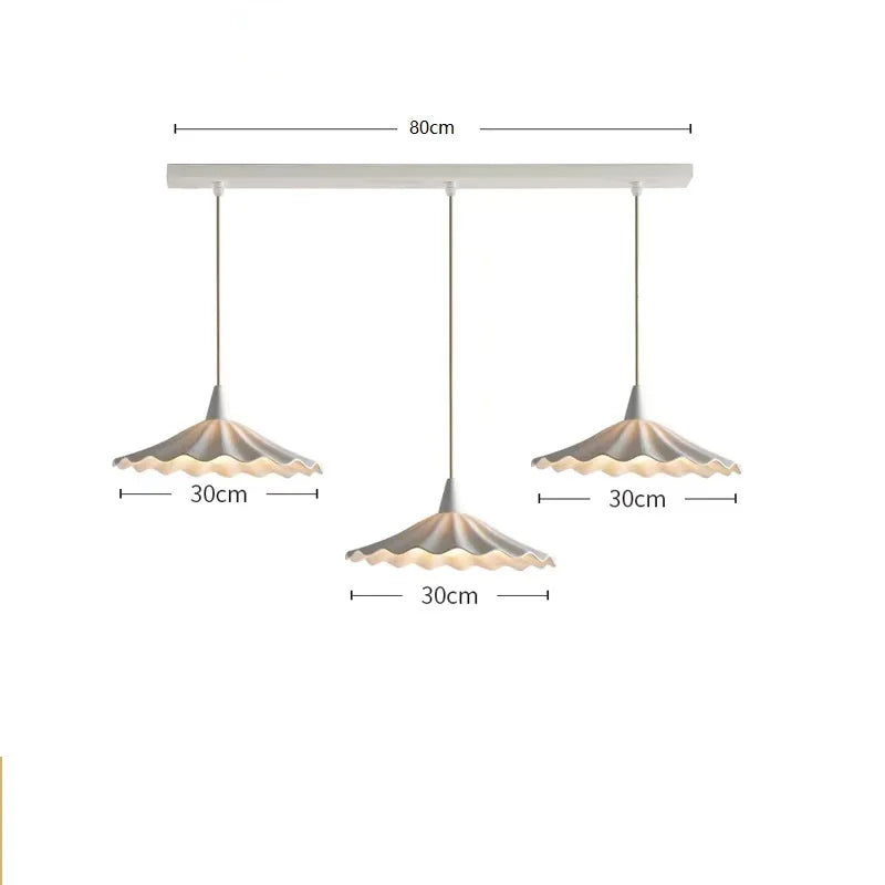 30 cm white ceramic Japanese style LED pendant light - vue 12 sur 12