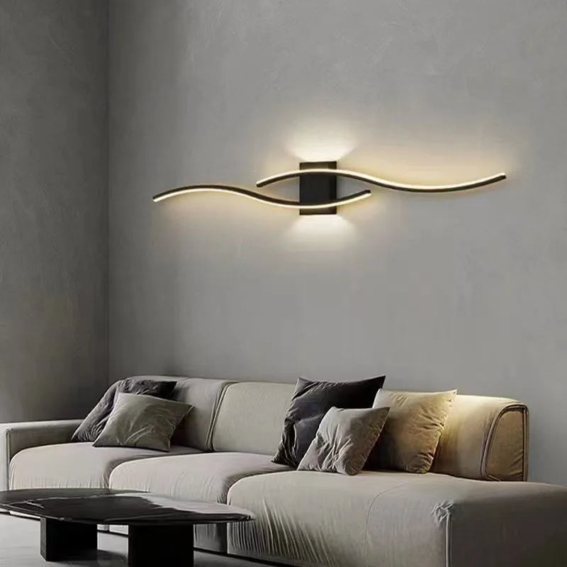 Long LED strip wall light for TV background, bedroom, living room, home interior - vue 3 sur 10