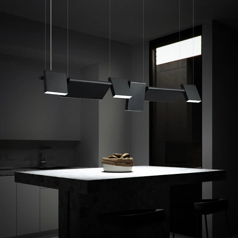 Modern rotating LED chandelier for decorative interiors