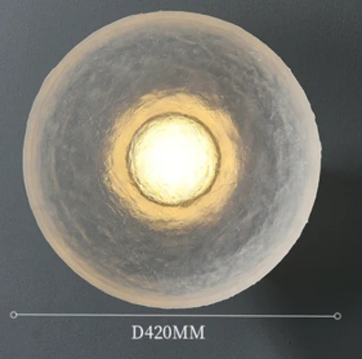 Postmodern circular wall light transparent resin for living room, bedroom, hotel or corridor - vue 4 sur 9