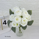 Bouquet of 10 decorative artificial silk roses for events