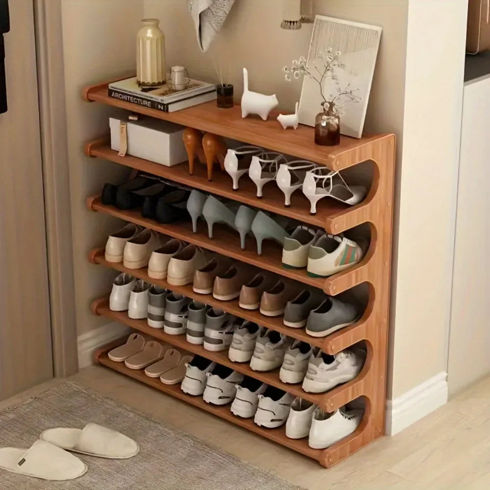 Moisture-proof bamboo shoe rack large capacity