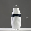 decorative striped ceramic vase for dried flowers