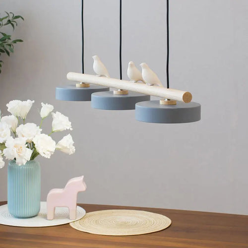 Modern nordic LED pendant light with minimalist macaron bird decoration - vue 3 sur 12