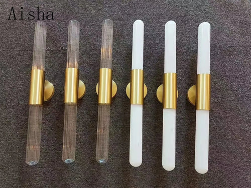 Modern decorative gold glass wall light - vue 6 sur 8