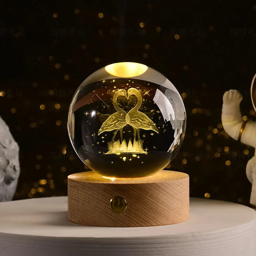 3D crystal ball solar system engraved decorative gift - vue 15 sur 32