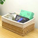 rattan woven storage basket with decorative removable liner
