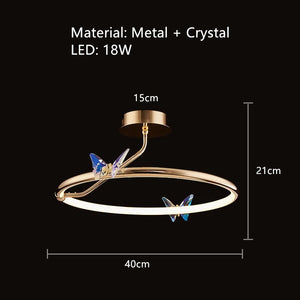 applique murale led papillon en cristal design moderne