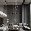 Starry sky meteor shower ceiling chandelier for villa or shop