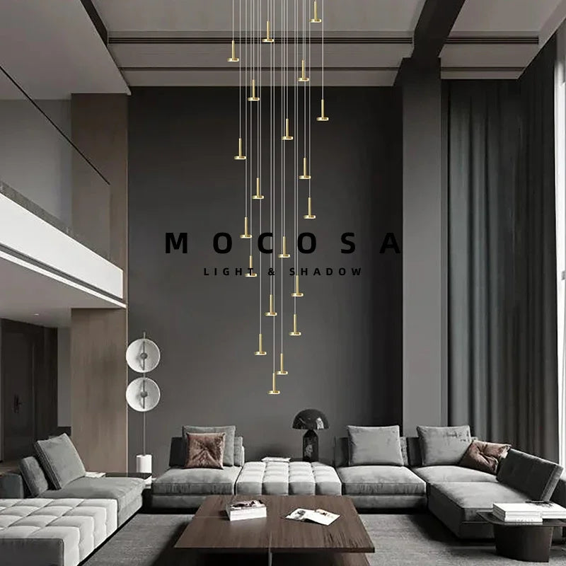 Starry sky meteor shower ceiling chandelier for villa or shop