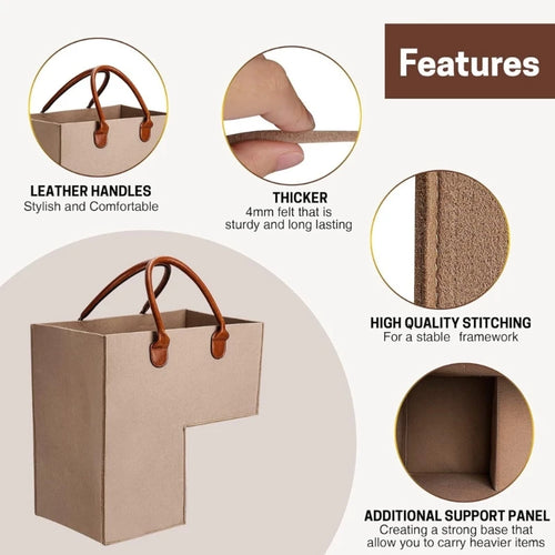 practical felt basket for storing clothes - vue 10 sur 11