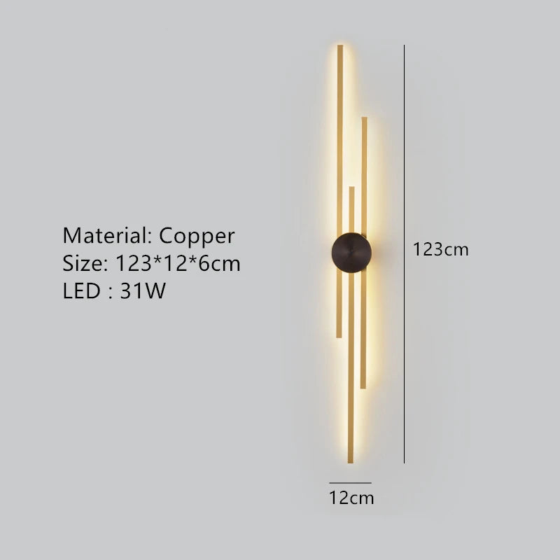 Minimalist copper LED wall light for ambient decoration - vue 8 sur 18