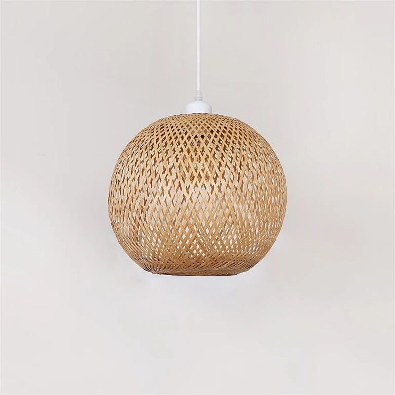 Modern Nordic handwoven bamboo LED chandelier