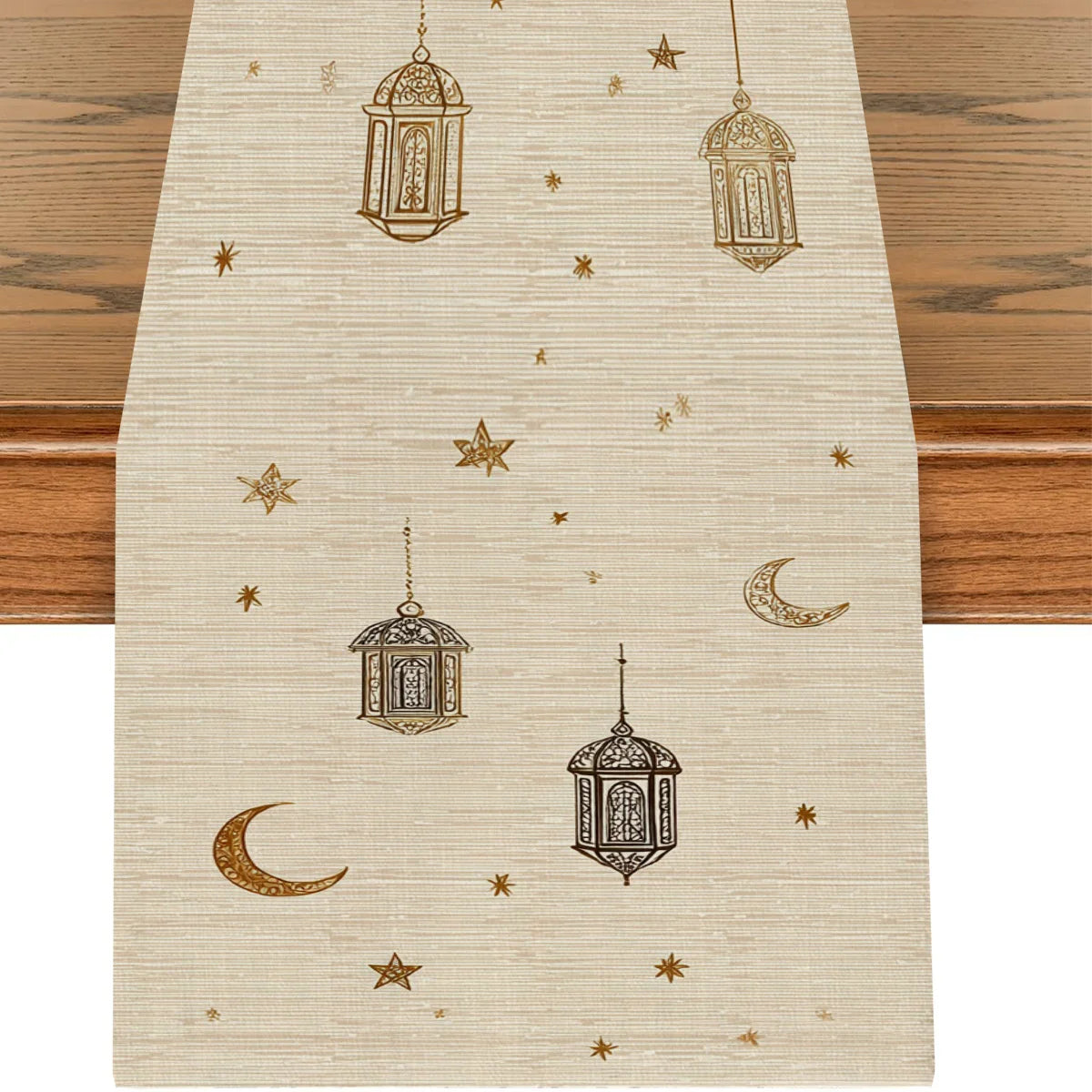 Ramadan table runner with lantern, moon and star motifs - vue 2 sur 9