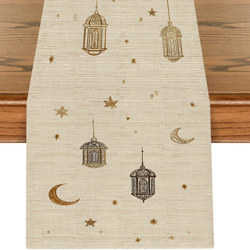 Ramadan table runner with lantern, moon and star motifs - vue 3 sur 9