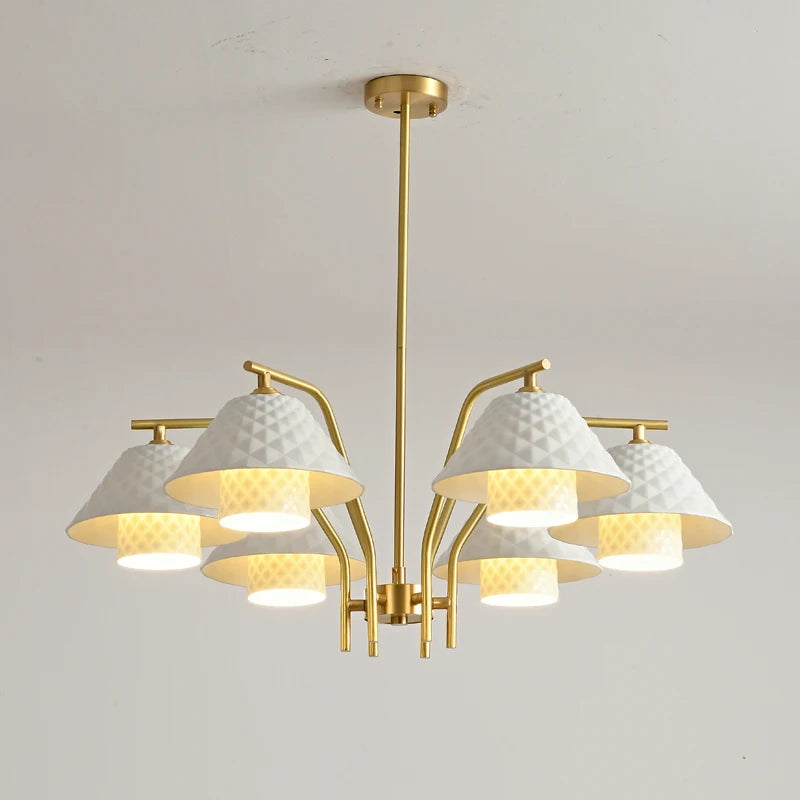 Contemporary gold ceramic chandelier for interior decor