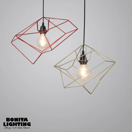 Modern geometric design Nordic iron pendant light - vue 3 sur 8