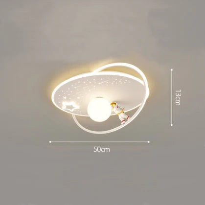 Modern minimalist astronaut planet decorative ceiling light for children - vue 12 sur 12