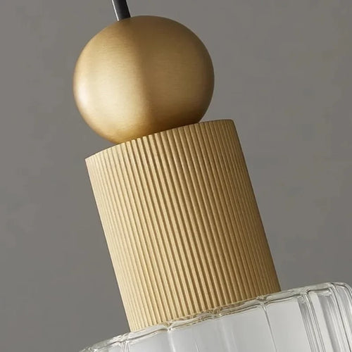 Modern gold brass pendant light for elegant interiors - vue 7 sur 8