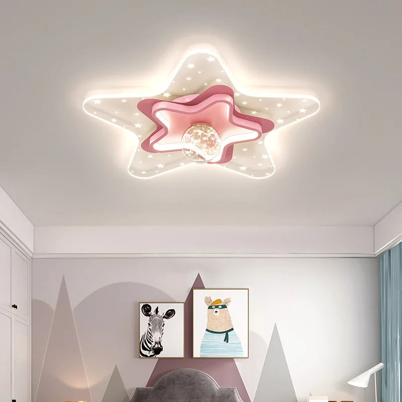 Nordic starry sky ceiling light for children’s room, romantic and cosy
