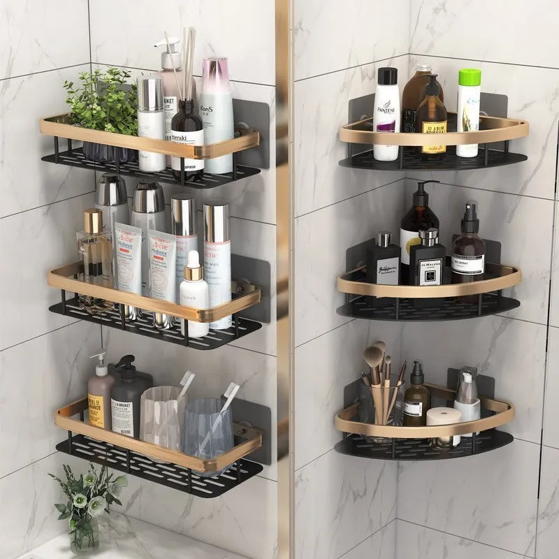 luxury rustproof wall shelves for bathroom accessories