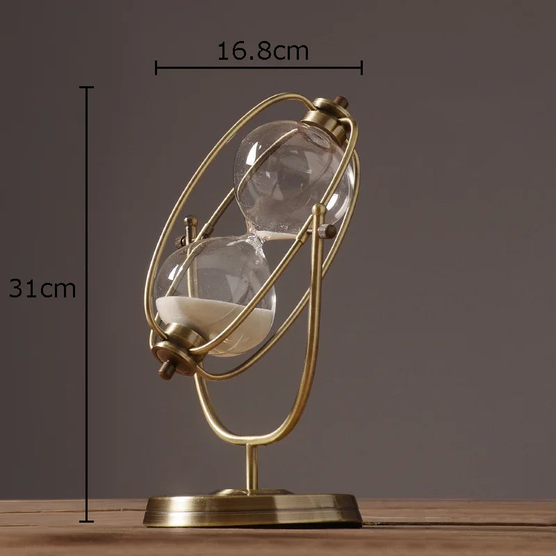metal hourglass with 30 minute timer for decoration - vue 10 sur 11