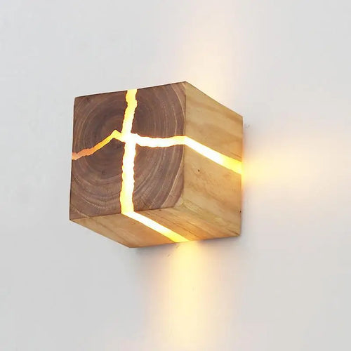 Creative nordic solid wood wall light - vue 4 sur 7