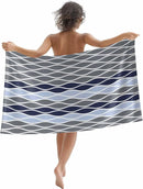 Abstract wave pattern quick dry beach towel