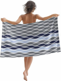 Abstract wave pattern quick dry beach towel