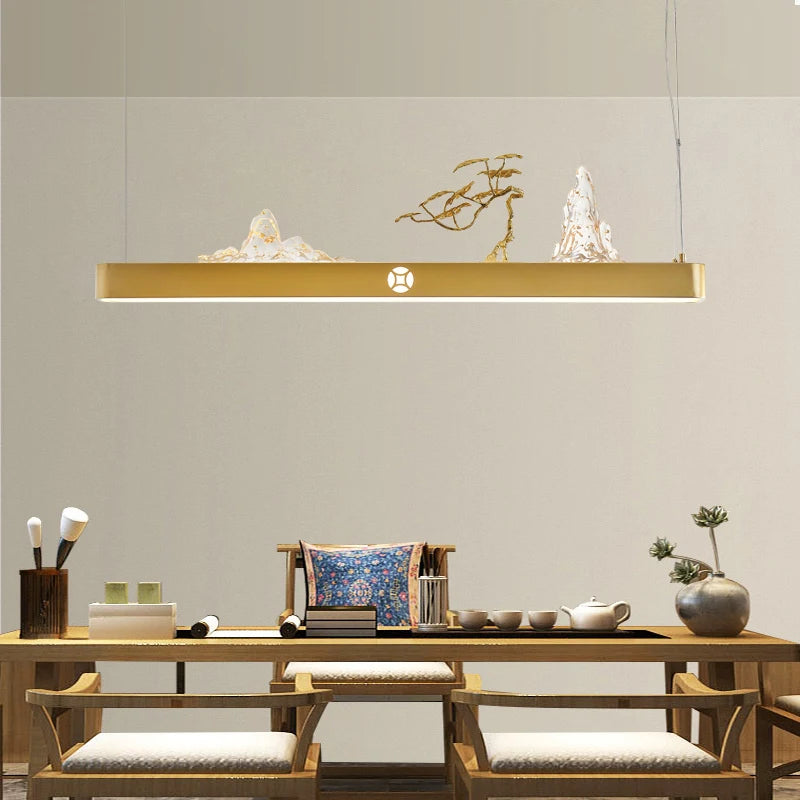 Chinese wooden pendant light for a zen and economical atmosphere - vue 4 sur 16