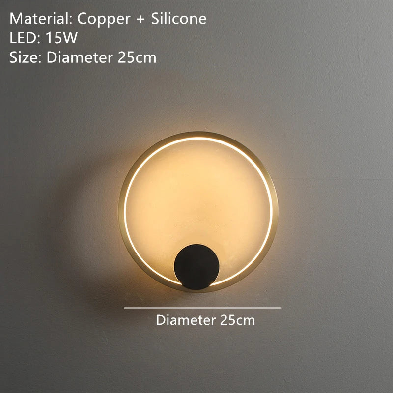 Minimalist copper LED wall light for decorative ambience - vue 7 sur 14